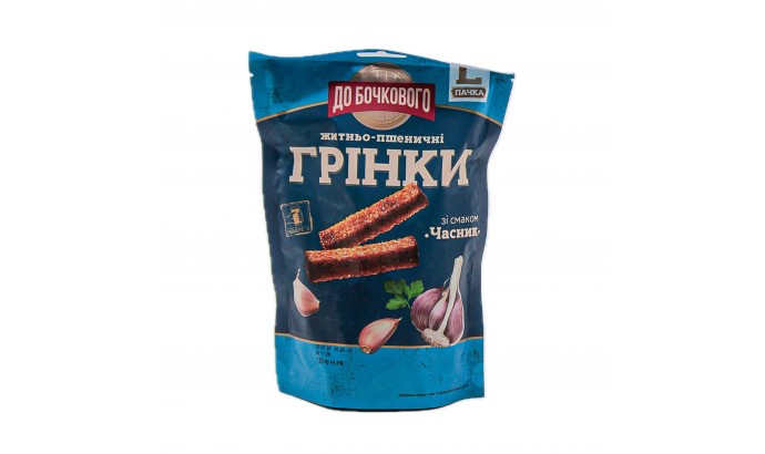 Грінки житньо-пшеничні зі смаком Часник  120гр