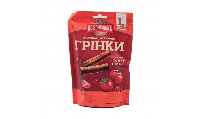 Грінки житньо-пшеничні зі смаком Томат "Спайсі"  120гр