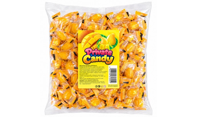 Желейная конфета Манго 5D Private Candy 1кг Желейная конфета Манго 5D Private Candy 1кг