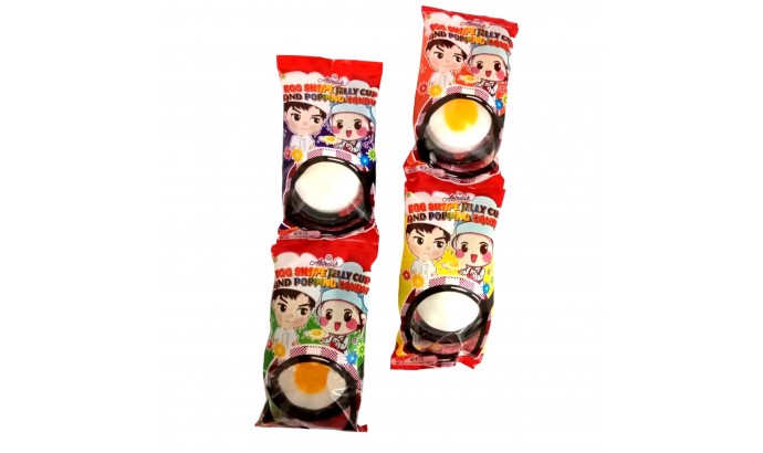  Стреляющий сахар EGG SHAPE JELLY CUP and Popping Candy 27г 24шт