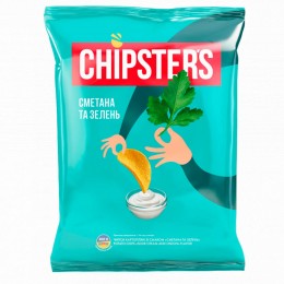 Чіпси Chipster's зі смаком Сметана і зелень 130гр 