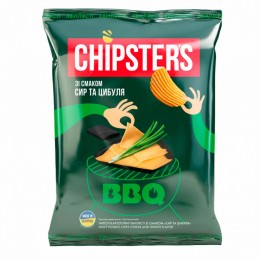 Чіпси Chipster's зі смаком Сир та цибуля хвилясті 120гр 