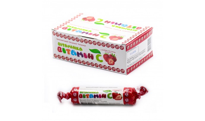 Сахарное изделие "Витаминка" Клубника 30 шт