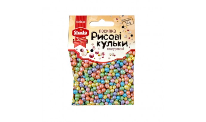 Рисові кульки глазуровані мікс "Пастель №2" (50г/уп), Р3230