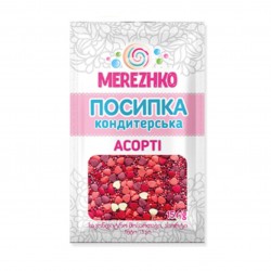 Посипка асорті "СЕРДЕЧКА МАРСАЛОВІ" ТМ"MEREZHKO" 15г, 10шт/уп