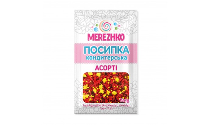 Посипка асорті "СВЯТКОВА" ТМ"MEREZHKO" 15г, 10шт/уп