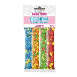 Посипка  набір " АСОРТІ" МІКС   ТМ"MEREZHKO" 20г, 5шт/уп