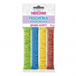 Посипка  набір " ДРАЖЕ АСОРТІ"  МІКС  ТМ"MEREZHKO" 20г, 5шт/уп
