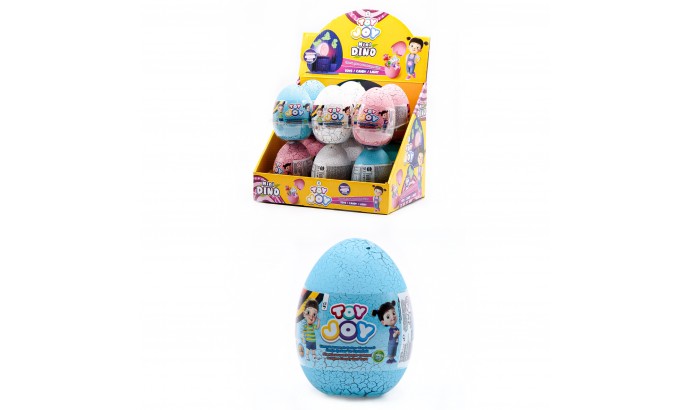  Пластмассовое прозрачное яйцо MINI DINO 7г, 12шт