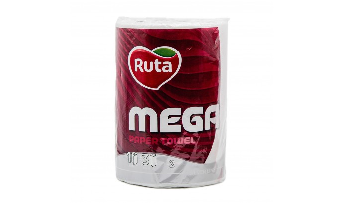 Рушники паперові Ruta Mega 1рул 2ш 1шт білі