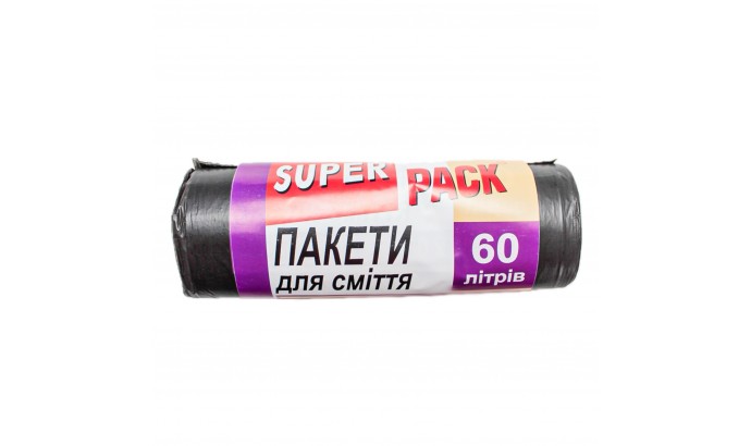 Пакети для сміття 60л (10шт) Супер Люкс Дешевий