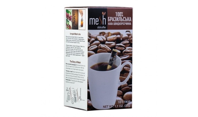 Кава Mesh Бразильська 100% швидкорозчинна СLASSIC  32г  2г*16шт уп