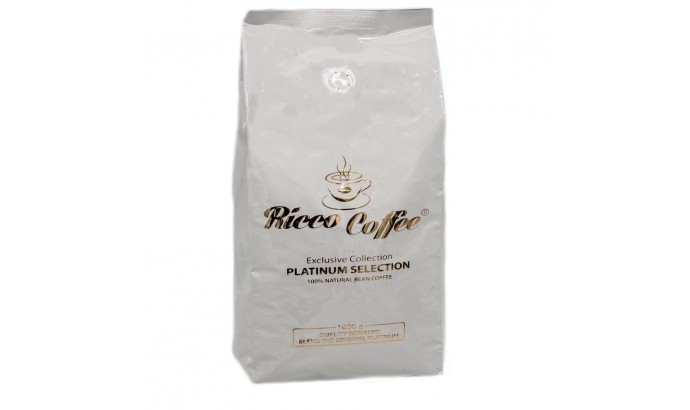 Кава в зернах Ricco Coffee Platinum Selection (Білий+логотип) 1кг