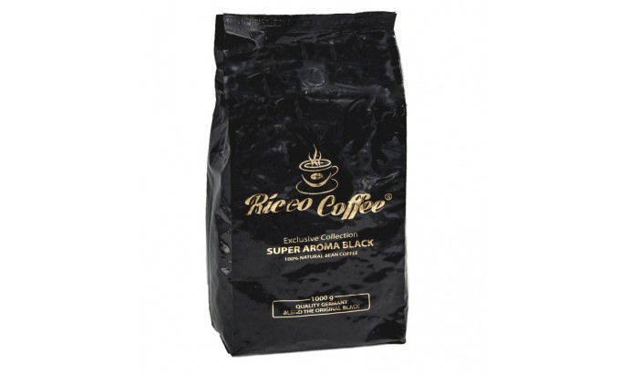 Кава в зернах Ricco Coffee Super Aroma Black (Чорний+логотип) 1кг