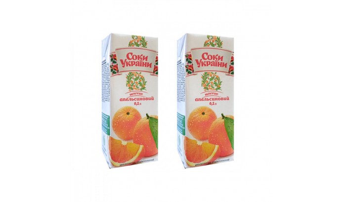 Нектар ТМ "Соки України" 0,2л апельсин
