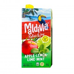 Напій соковий ТМ Maldivia Яблуко-Лимон-Лайм-М'ята освітлений 1Л