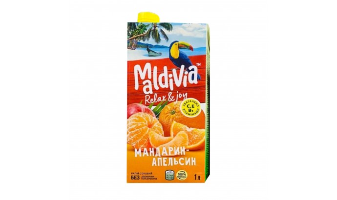 Напиток соковый ТМ Maldivia Мандарин-апельсин неосветленный 1Л