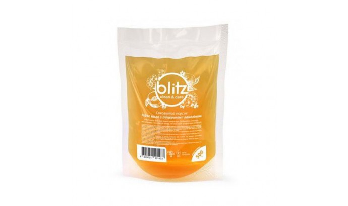  Мыло жидкое "BLITZ" Сочный персик сошет дой-пак 0,5л