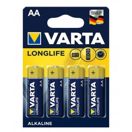 Батарейка Varta Longlife Alkaline синее-золотые АА R06 планшет 4шт 5157