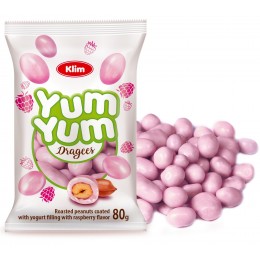 Драже Арахіс в йогурті YUM-YUM з ароматом малини 80гр КЛИМ