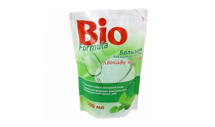 Бальзам д/миття посуду дой-пак Bio Formula авокадо/алое 500мл