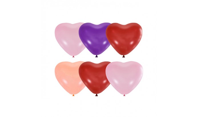 Балони сердечка Асорті, 100 шт