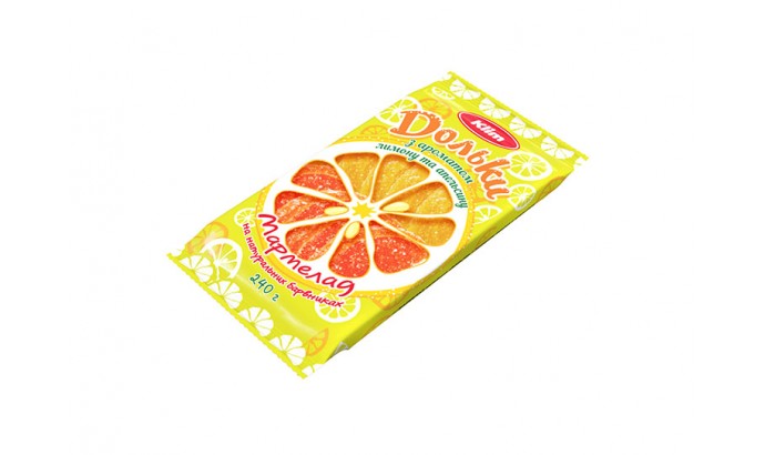 Мармелад «Дольки» з ароматом лимона та апельсина Klim - 240 г