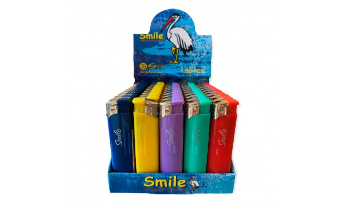 Зажигалки "SMILE" цвет. Premium 4109bcgf 48шт