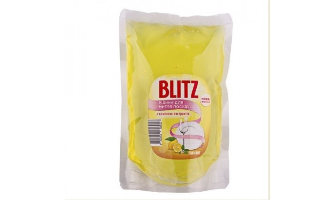 Жидкость д/м посуды "BLITZ" Прозрачный дой-пак Лимон 0,5л