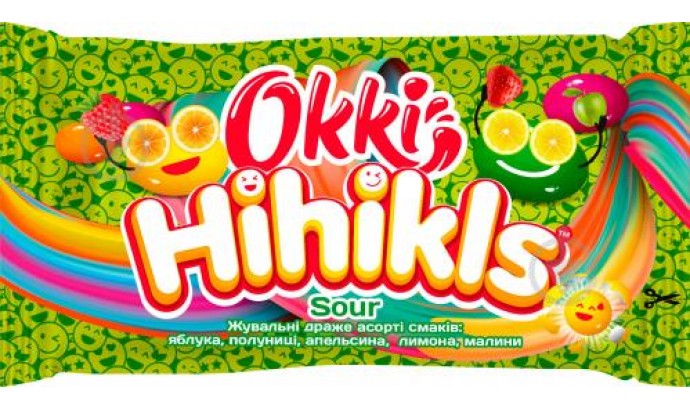 Жувальне драже Okki Hihikls Sour 25г 24шт