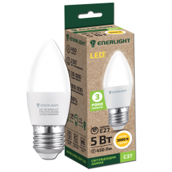 Лампа світодіодна Enerlight С37 Е27 5Вт 450Лм 3000К (тепле світло) 