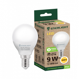 Лампа светодиодная Enerlight Р45 Е14 9Вт 3000К (теплый свет)