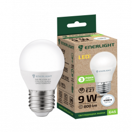 Лампа светодиодная Enerlight G45 Е27 9Вт 4100К