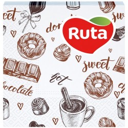 Столові серветки Ruta Coffee 24х24 білі - 40 шт
