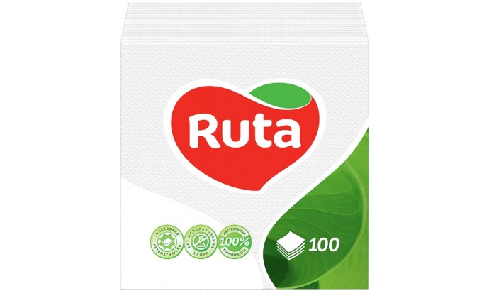 Столові серветки Ruta білі - 100 шт