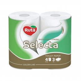 Туалетная бумага Ruta Selecta 4рул 3ш белый