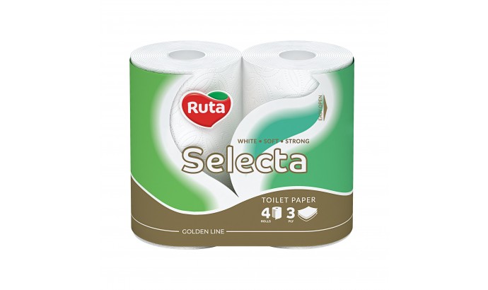 Туалетний папір Ruta Selecta 4рул 3ш білий