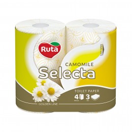 Туалетний папір Ruta Selecta 4рул 3ш білий ромашка