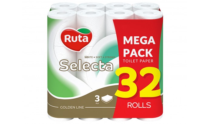 Туалетний папір Ruta Selecta 32рул 3ш білий