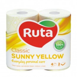 Туалетная бумага Ruta Classic 4рул 2ш желтый
