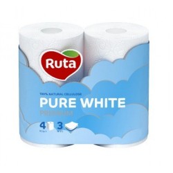 Туалетний папір Ruta Pure White 4рул 3ш білий