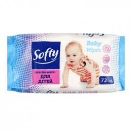 Влажные салфетки Soft Baby детские без клапана 72шт