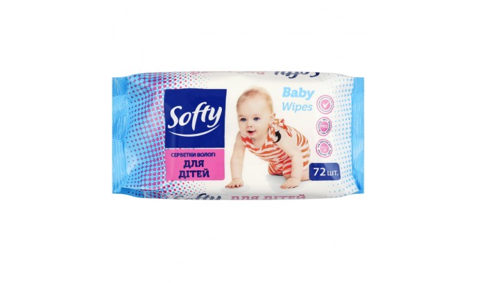 Влажные салфетки Soft Baby детские без клапана 72шт