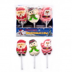 Зефір на паличці Merry Christmas marshmallow (дід мороз+сніговик+санта) 35гр 24шт