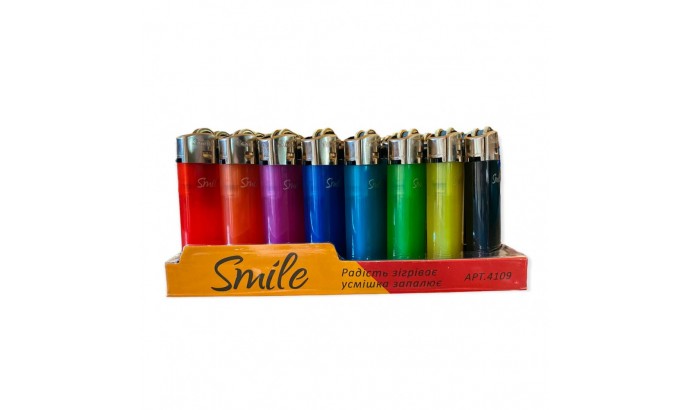 Запальнички "SMILE" п'єзо кольорова 5102 50шт
